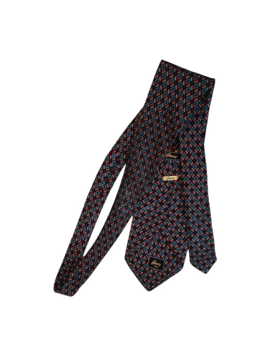 Brioni Roma Silk Geometric Luxury Tie/FLAW